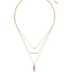 Goldtone Geometric Layer Pendant Necklace